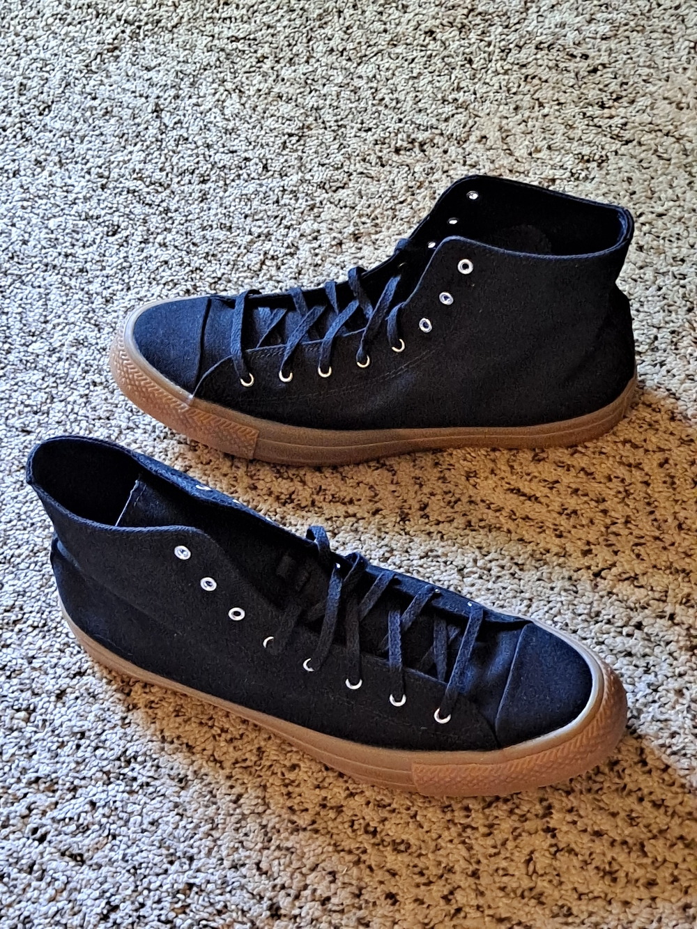 Converse All Star High-Top Canvas Sneakers in Black with Gum Sole Men Size 11